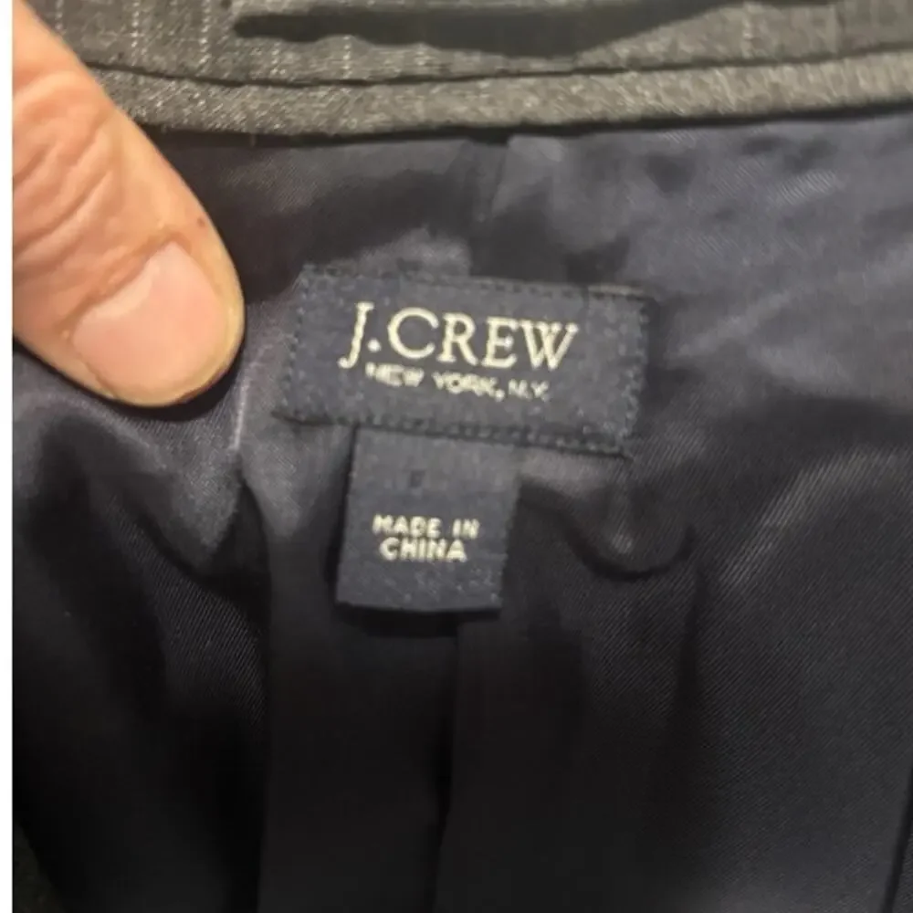 J. Crew Ludlow Piana Blazer 44L Italian 120's Wool Suit Jacket Gray Sports Coat